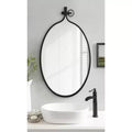 Miroir mural ovale à cadre métallique 20x34, Noir