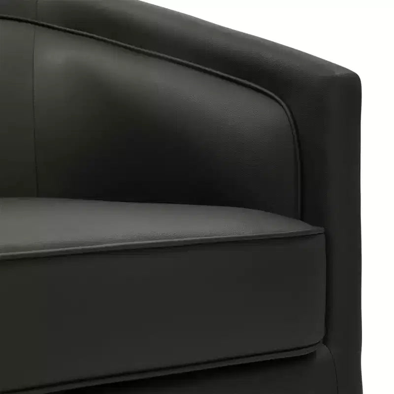 Fauteuil d'appoint commercial Club avec base pivotante à 360 degrés en métal et accoudoirs inclinés