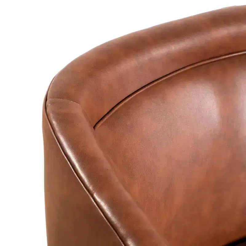 Fauteuil d'appoint commercial Club avec base pivotante à 360 degrés en métal et accoudoirs inclinés