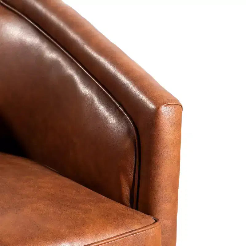 Fauteuil d'appoint commercial Club avec base pivotante à 360 degrés en métal et accoudoirs inclinés