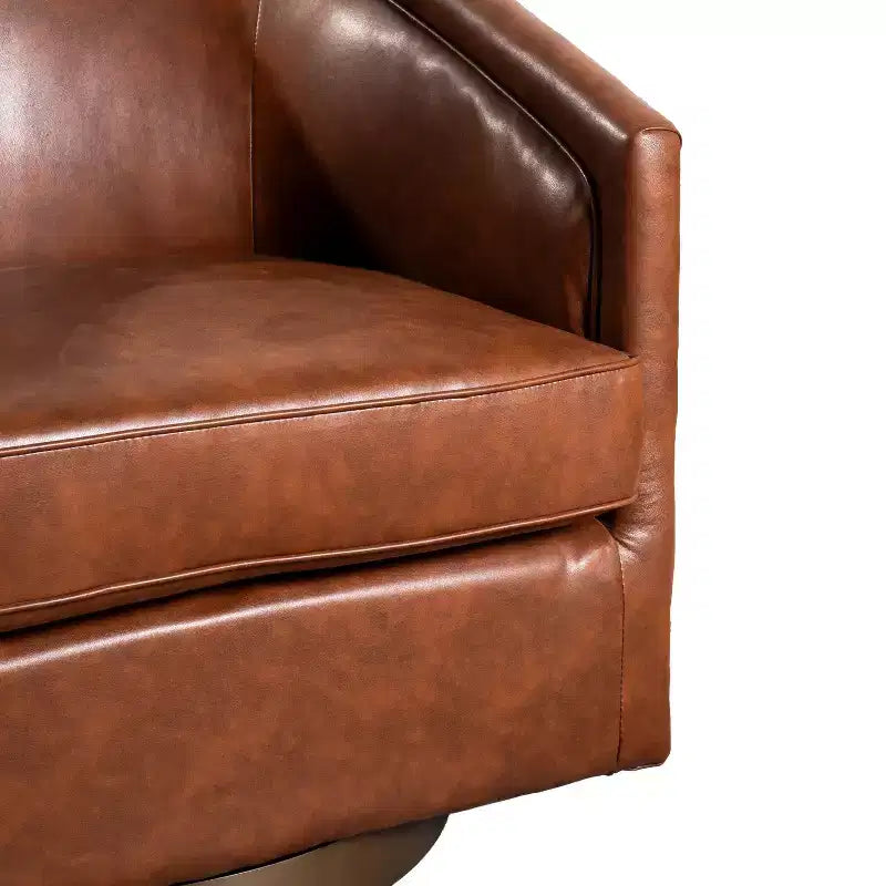 Fauteuil d'appoint commercial Club avec base pivotante à 360 degrés en métal et accoudoirs inclinés