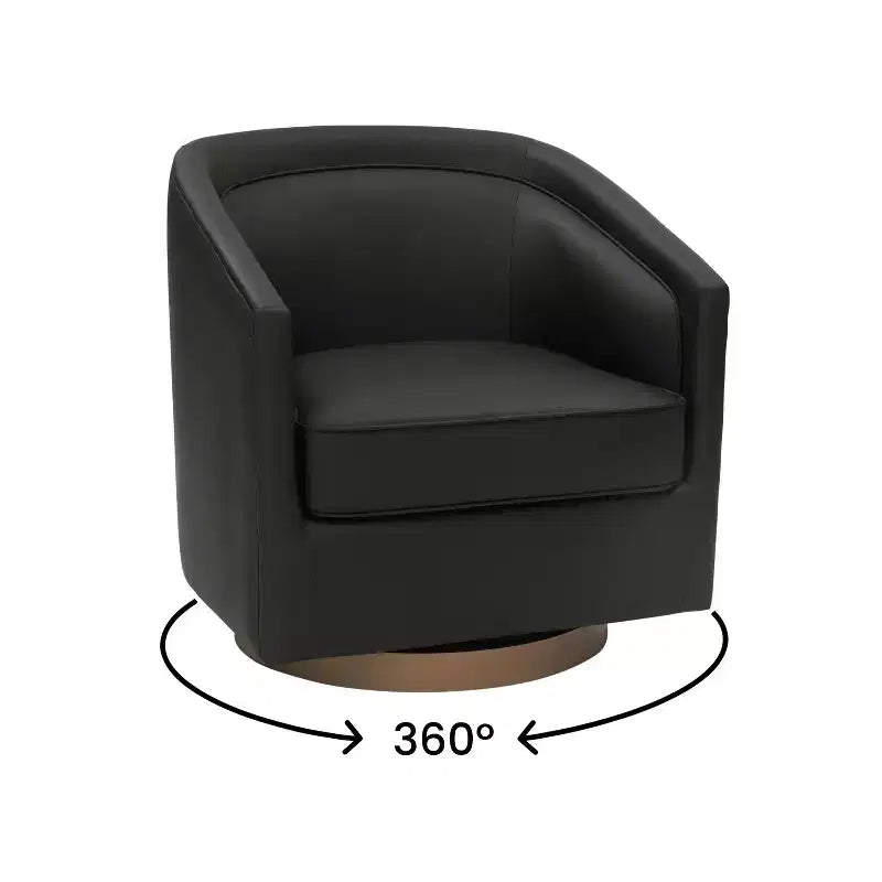 Fauteuil d'appoint commercial Club avec base pivotante à 360 degrés en métal et accoudoirs inclinés