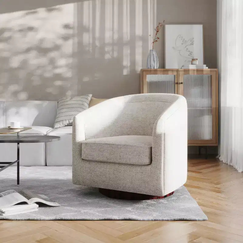 Fauteuil d'appoint commercial Club avec base pivotante à 360 degrés en métal et accoudoirs inclinés