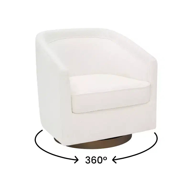 Fauteuil d'appoint commercial Club avec base pivotante à 360 degrés en métal et accoudoirs inclinés