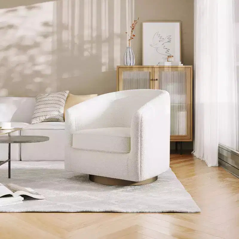 Fauteuil d'appoint commercial Club avec base pivotante à 360 degrés en métal et accoudoirs inclinés