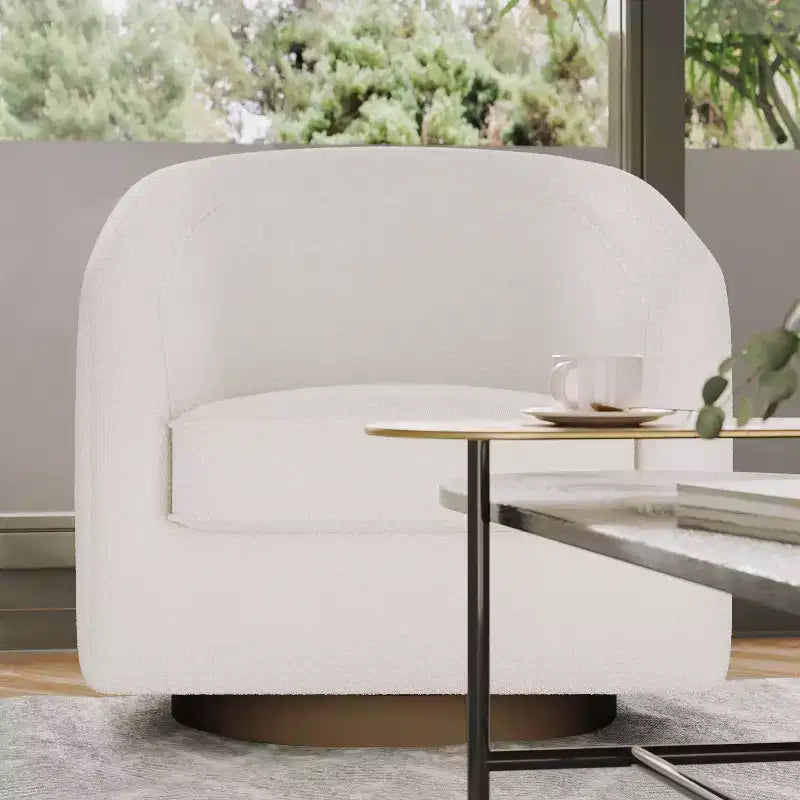 Fauteuil d'appoint commercial Club avec base pivotante à 360 degrés en métal et accoudoirs inclinés