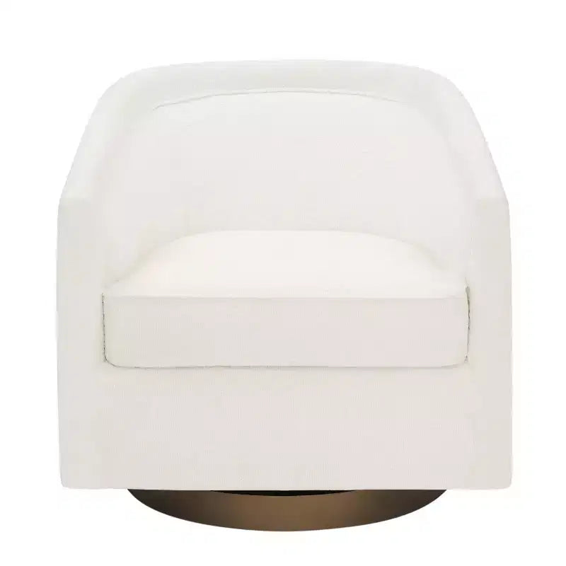 Fauteuil d'appoint commercial Club avec base pivotante à 360 degrés en métal et accoudoirs inclinés