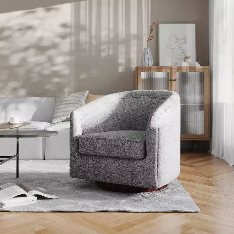 Fauteuil d'appoint commercial Club avec base pivotante à 360 degrés en métal et accoudoirs inclinés