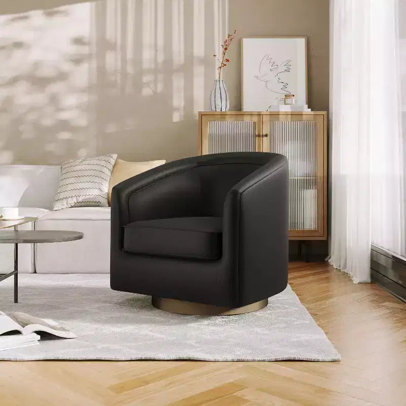 Fauteuil d'appoint commercial Club avec base pivotante à 360 degrés en métal et accoudoirs inclinés
