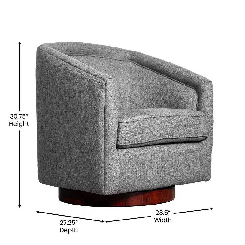 Fauteuil d'appoint commercial Club avec base pivotante à 360 degrés en métal et accoudoirs inclinés