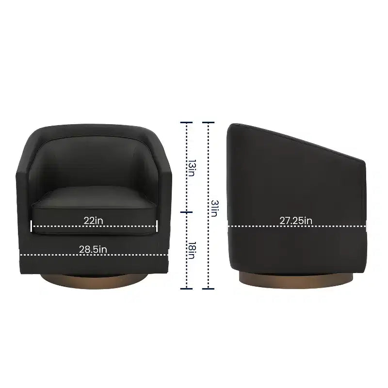 Fauteuil d'appoint commercial Club avec base pivotante à 360 degrés en métal et accoudoirs inclinés