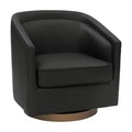 Flash Furniture Dean Club Style Commercial Barrel Accent Armchair with 360 Degree Swivel Metal Base and Sloped Armrests