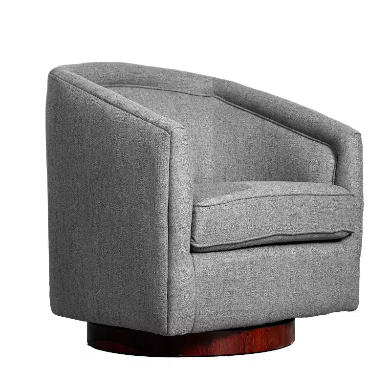 Fauteuil d'appoint commercial Club avec base pivotante à 360 degrés en métal et accoudoirs inclinés