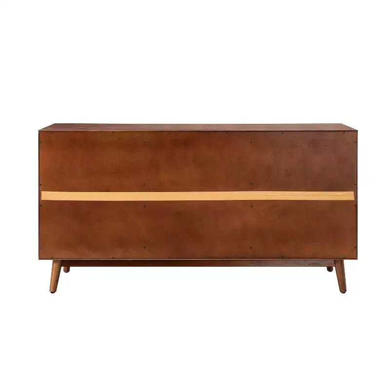 Enfilade de 147 cm de large avec 3 tiroirs et portes à persiennes, style Mid-Century