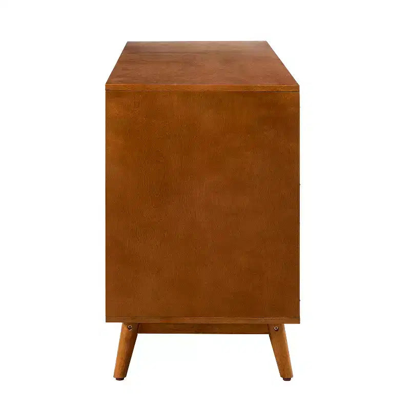 Enfilade de 147 cm de large avec 3 tiroirs et portes à persiennes, style Mid-Century