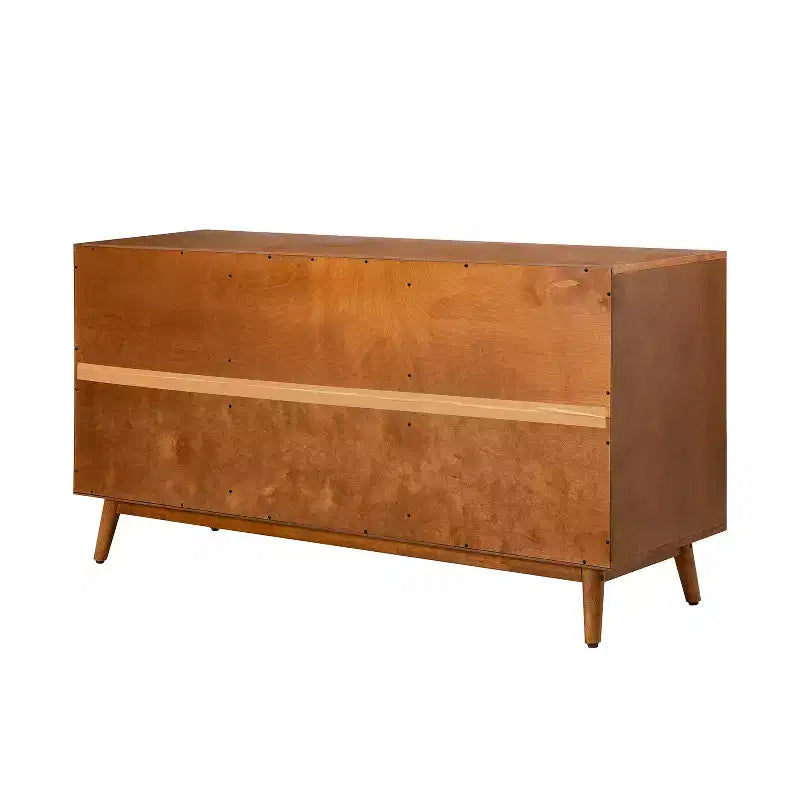 Enfilade de 147 cm de large avec 3 tiroirs et portes à persiennes, style Mid-Century