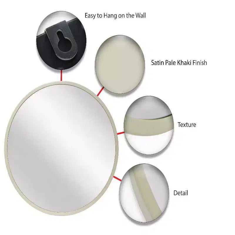 Miroir mural rond mat Meadow de 20 po