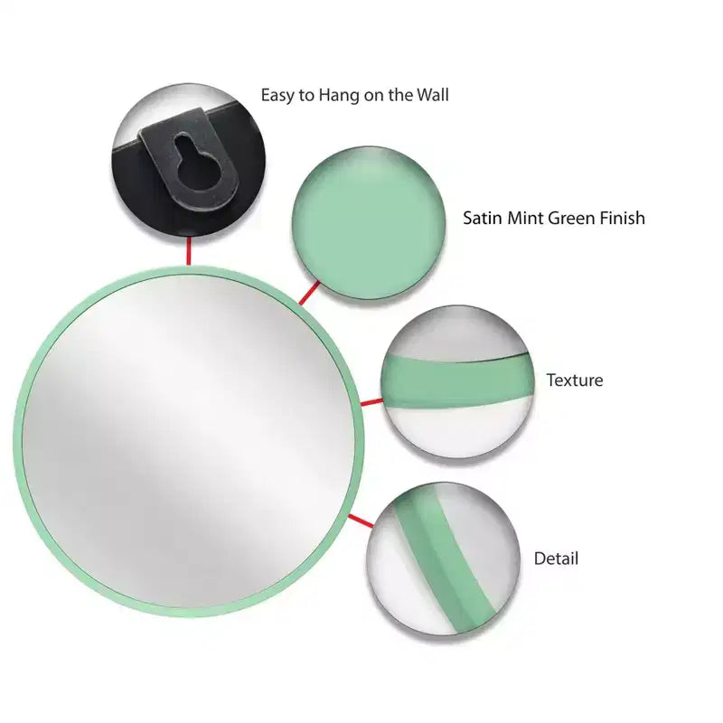 Miroir mural rond mat Meadow de 20 po