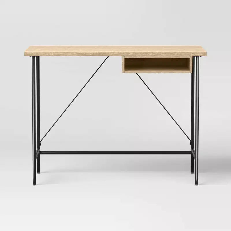 Bureau en bois et métal avec rangement