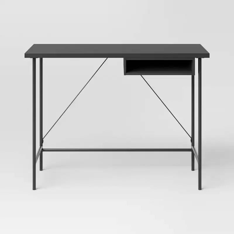 Bureau en bois et métal avec rangement