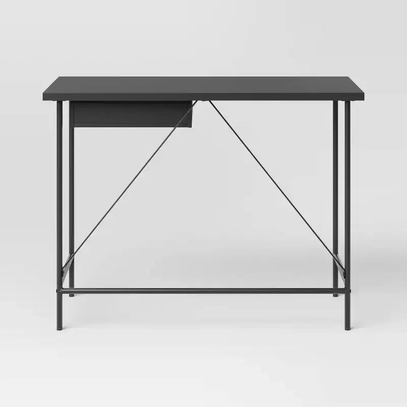 Bureau en bois et métal avec rangement