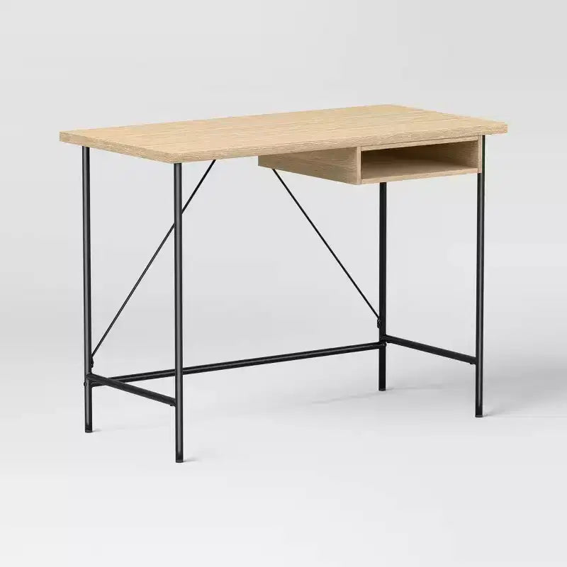 Bureau en bois et métal avec rangement