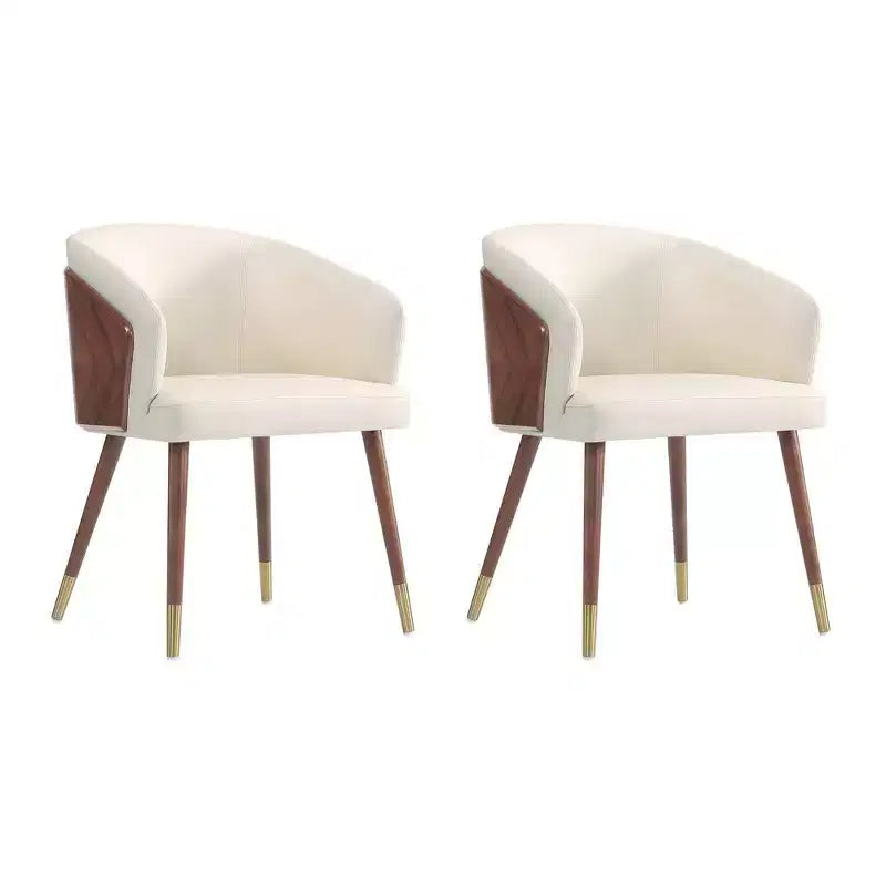 Lot de 2 chaises de salle à manger modernes rembourrées en similicuir
