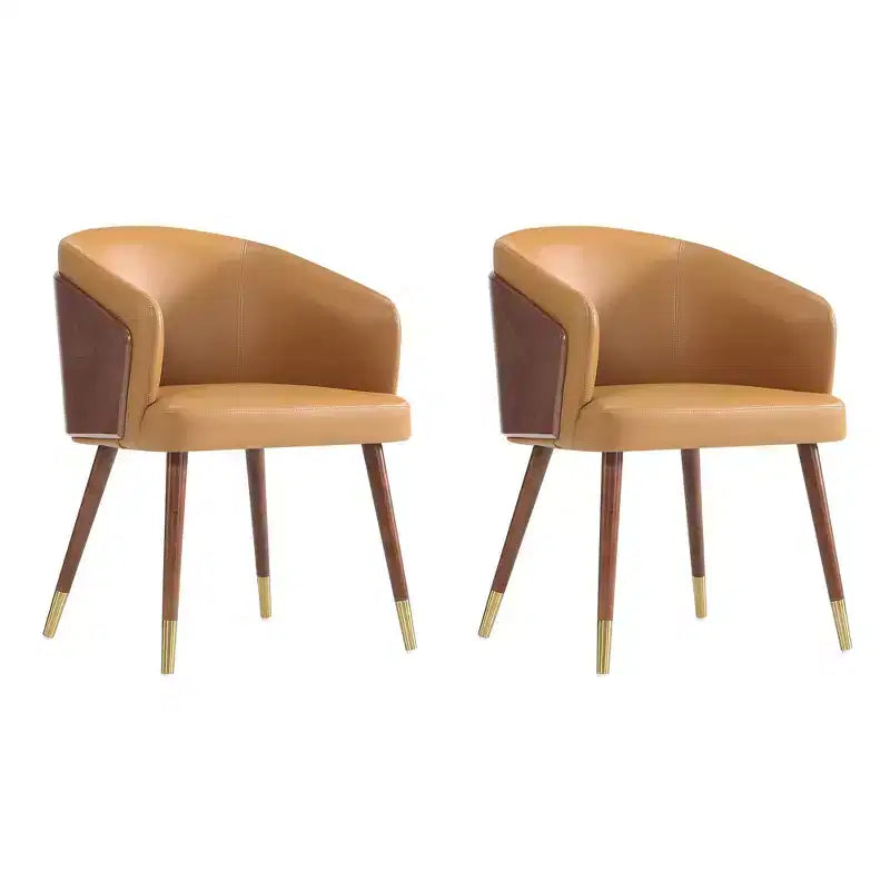 Lot de 2 chaises de salle à manger modernes rembourrées en similicuir
