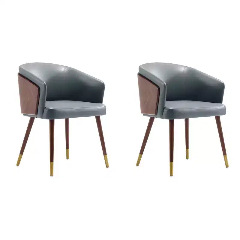 Lot de 2 chaises de salle à manger modernes rembourrées en similicuir