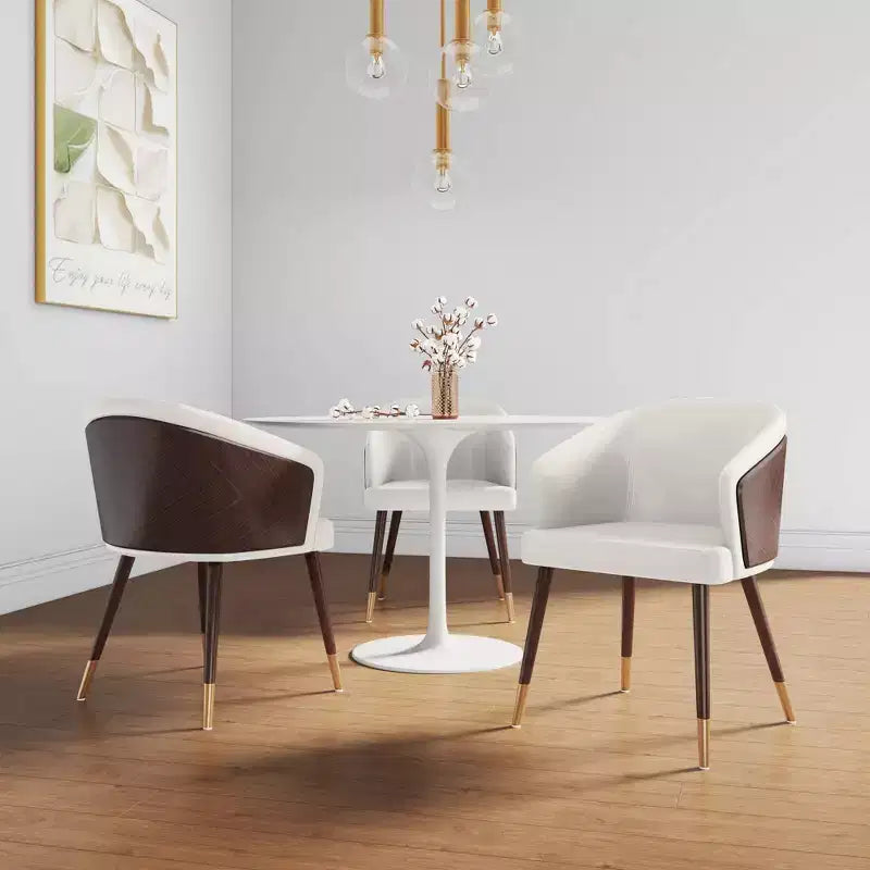 Lot de 2 chaises de salle à manger modernes rembourrées en similicuir