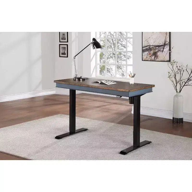Bureau assis-debout électrique réglable de style fermier