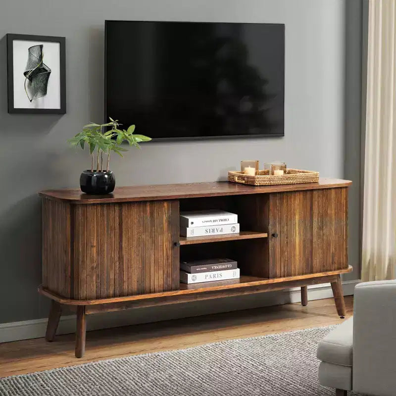 Meuble TV moderne pour téléviseurs jusqu'à 65 po avec tablette réglable