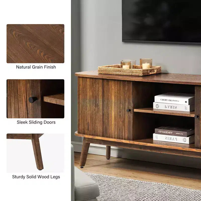 Meuble TV moderne pour téléviseurs jusqu'à 65 po avec tablette réglable