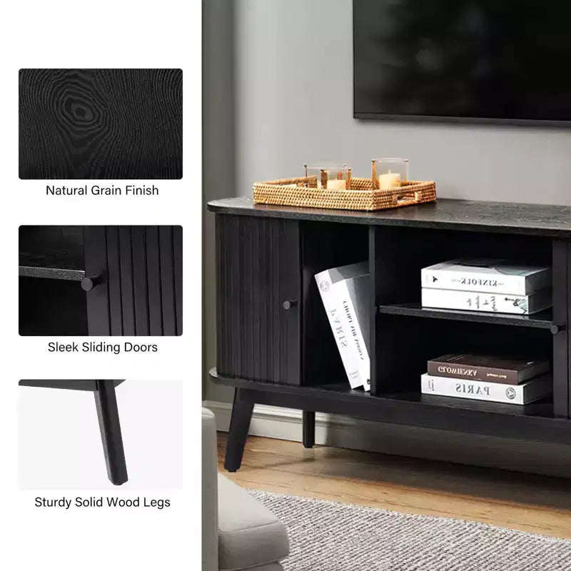 Meuble TV moderne pour téléviseurs jusqu'à 65 po avec tablette réglable