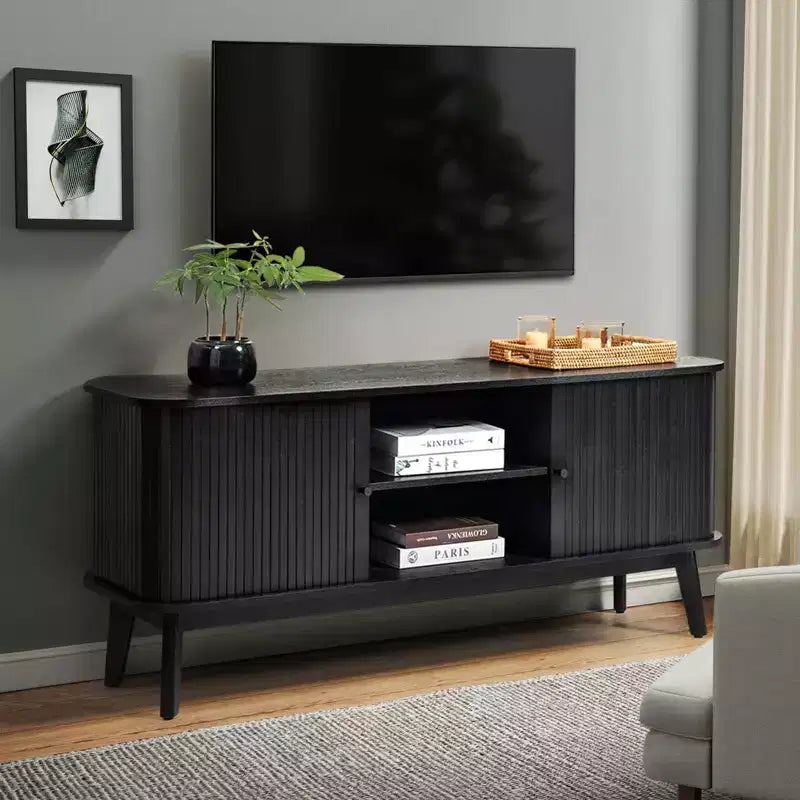 Adam Modern TV Stand for TVs up to 65 with Adjustable Shelf | Hulala Home