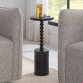 Table d'appoint ronde en marbre noir de 10 po