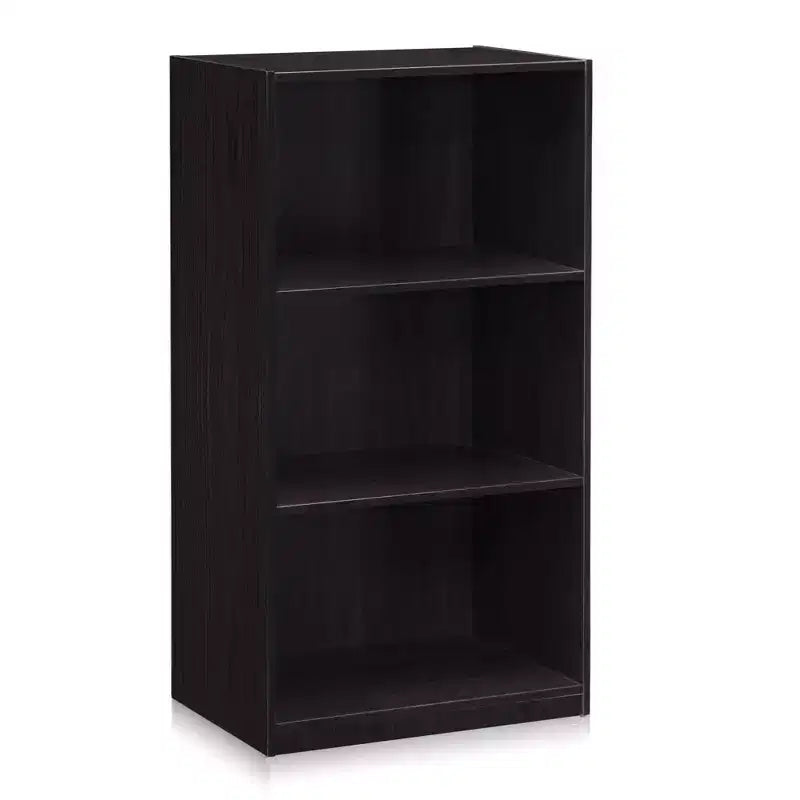Étagères de bibliothèque de rangement à 3 cubes, noyer foncé