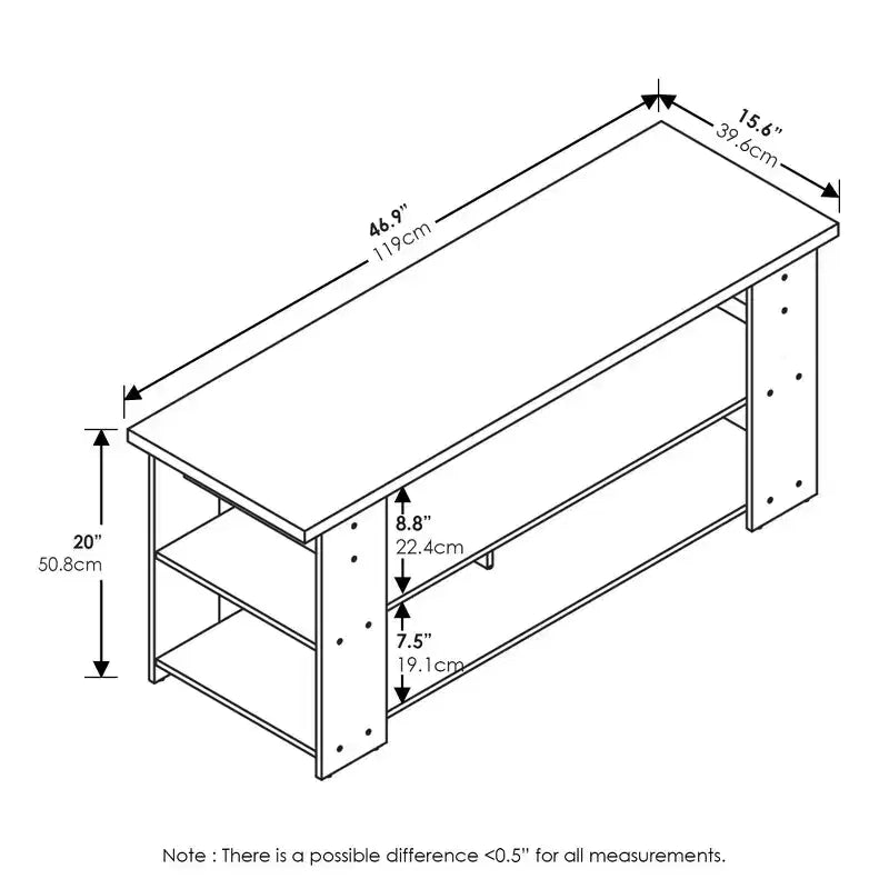 Meuble TV console multimédia pour téléviseurs jusqu'à 55" avec étagères de rangement ouvertes, expresso