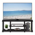 Meuble TV console multimédia à 3 niveaux avec tubes carrés, Americano/Noir