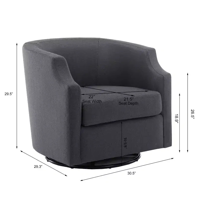 Fauteuil crapaud pivotant et inclinable, rembourré