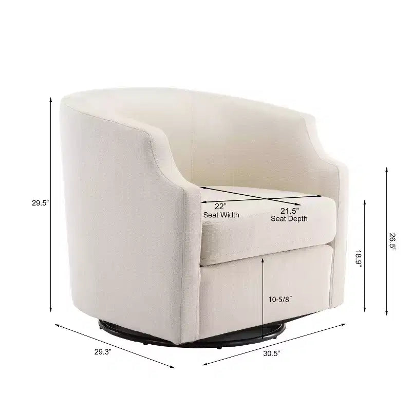 Fauteuil crapaud pivotant et inclinable, rembourré