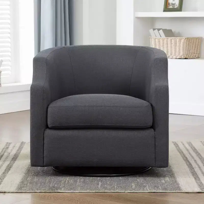 Fauteuil crapaud pivotant et inclinable, rembourré