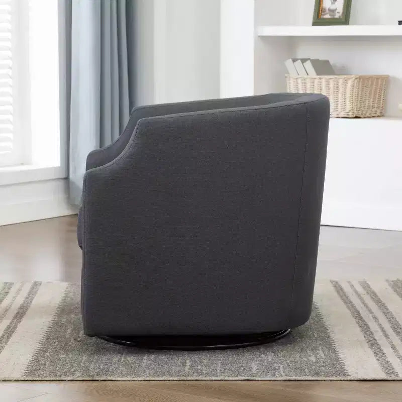 Fauteuil crapaud pivotant et inclinable, rembourré