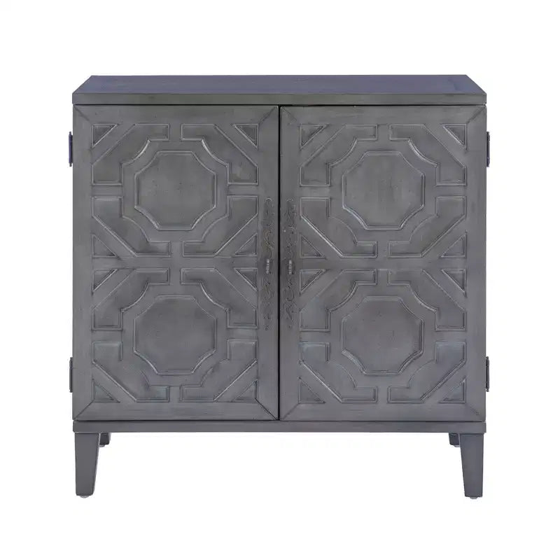 Meuble d'appoint 2 portes, 2 étagères en bois massif