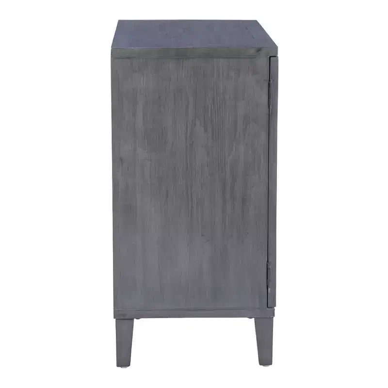 Meuble d'appoint 2 portes, 2 étagères en bois massif
