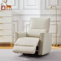 360Swivel Rocking Recliner Chair, Glider Rocking Chair, Upholstered Faux Leather Recliner