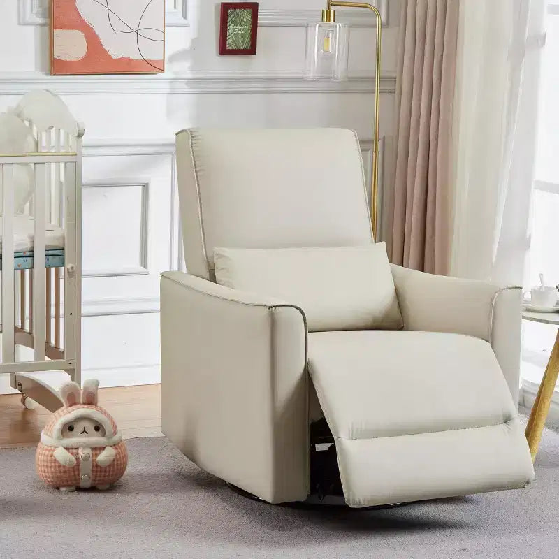 Fauteuil inclinable à bascule pivotant à 360°, fauteuil à bascule planeur, fauteuil inclinable en similicuir rembourré