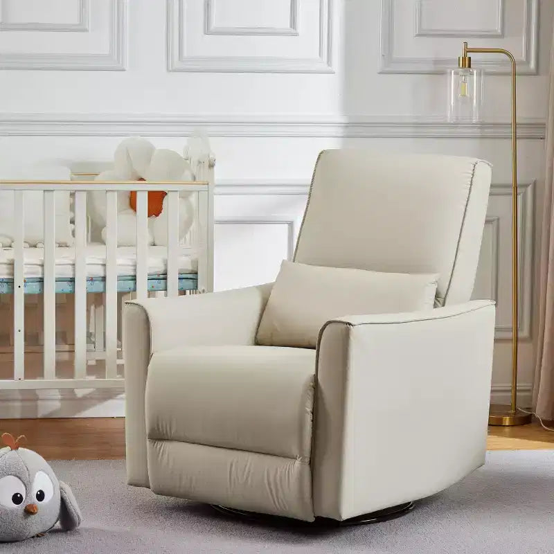 Fauteuil inclinable à bascule pivotant à 360°, fauteuil à bascule planeur, fauteuil inclinable en similicuir rembourré