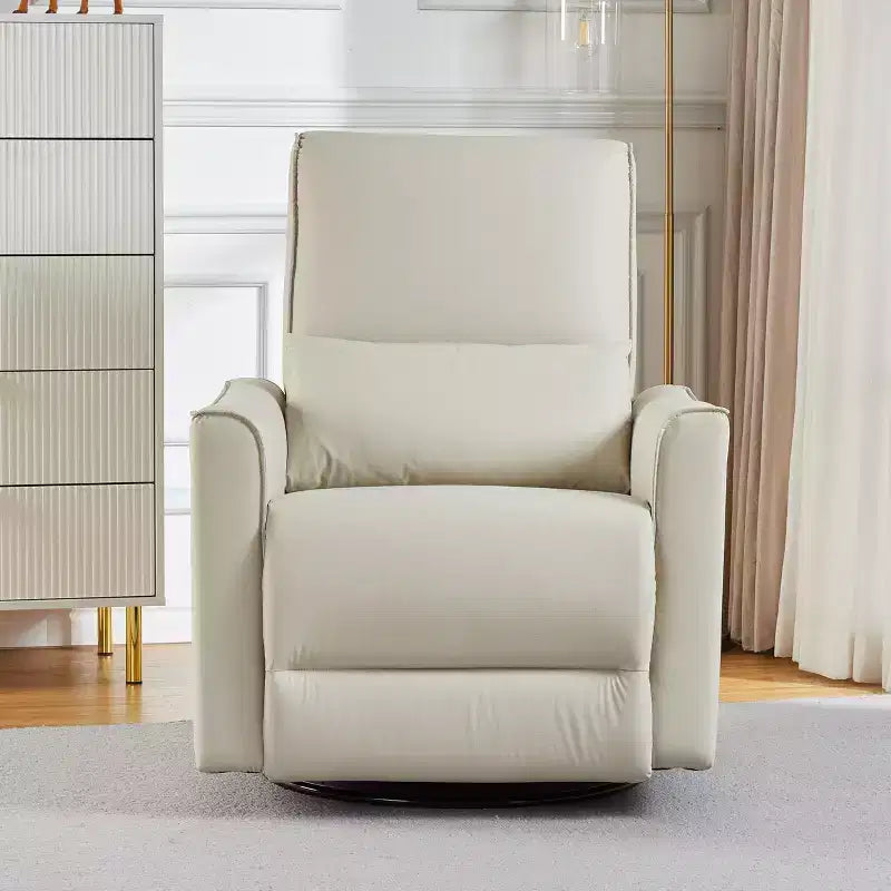 Fauteuil inclinable à bascule pivotant à 360°, fauteuil à bascule planeur, fauteuil inclinable en similicuir rembourré