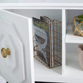 Meuble TV 2 portes 1 niche, blanc